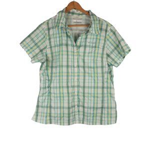 Columbia Omni-Shade Sun Protection Green Shirt Collared Women's Size XL